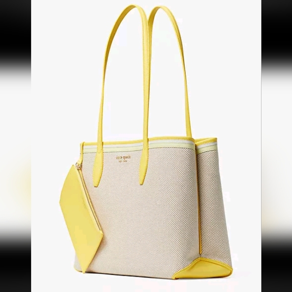 Kate Spade Canvas Yellow Tote - Picture 1 of 6